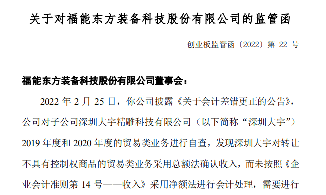 涉三大違規(guī)，福能東方及6位高管收警示函 業(yè)績(jī)承諾與知情權(quán)保障的雙重拷問